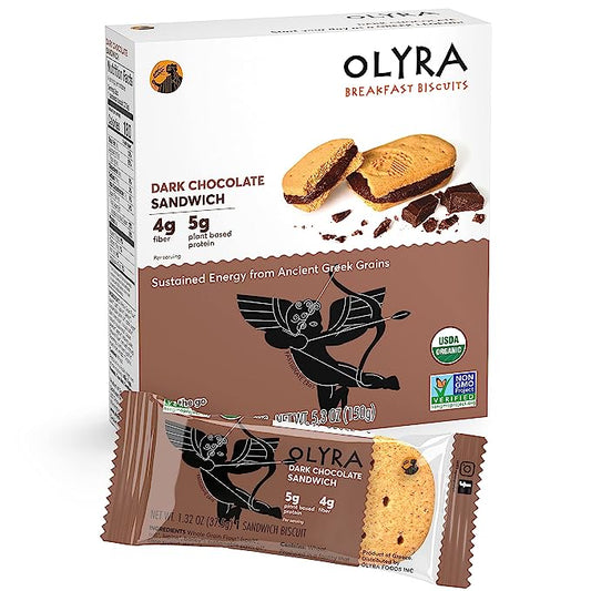 Olyra Breakfast Biscuits Dark Chocolate Sandwich, 4 PACK