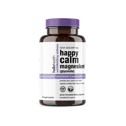 Hello Health Happy Calm Magnesium Glycinate, 90 Cápsulas