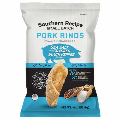 Southern Recipe, Fried Chicharrones, Sea Salt and Cracked Black Pepper 2 OZ